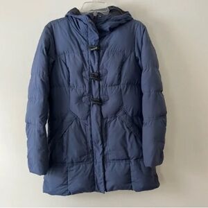 Navy Hooded Puffer Coat with Toggles
